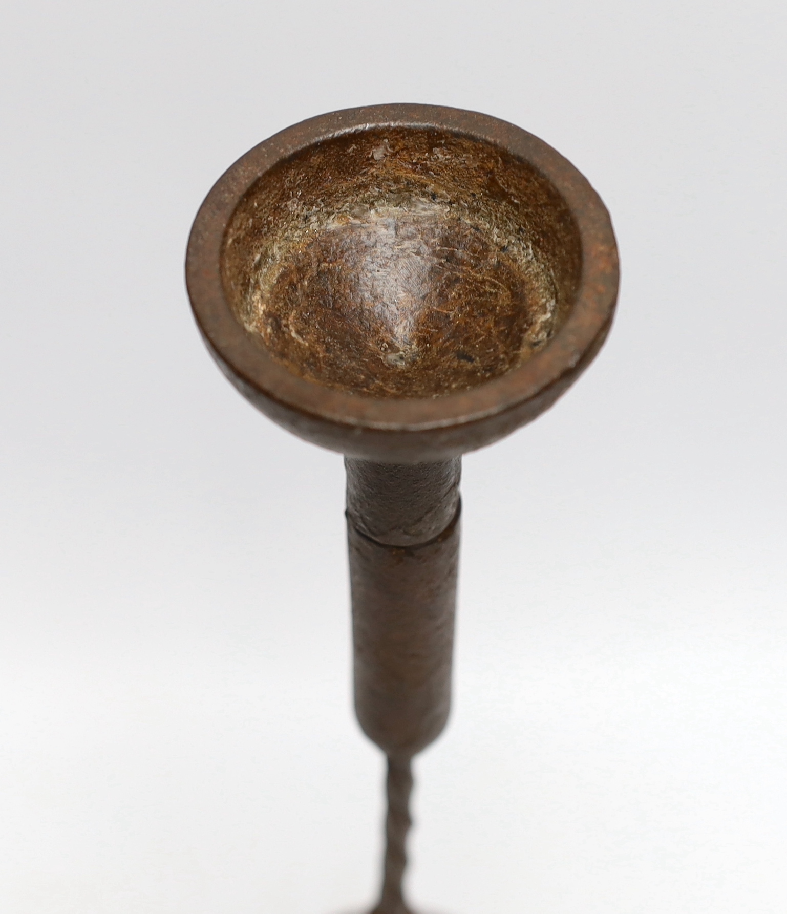 A Chinese iron lamp stem, 37.5cm